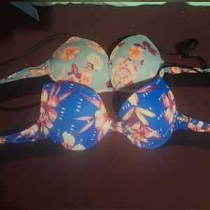 VS PINK Floral Push Up Bras 34b